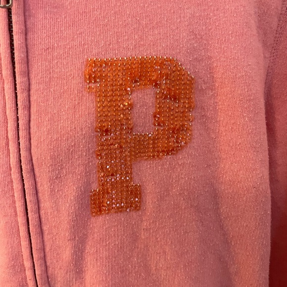 Super cute PINK embellished zip up hoodie - Picture 4 of 5